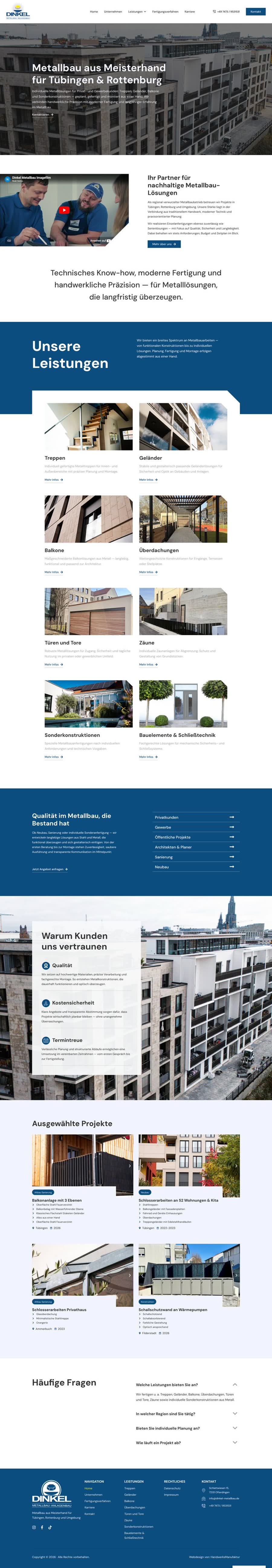 Dinkel Metallbau Website
