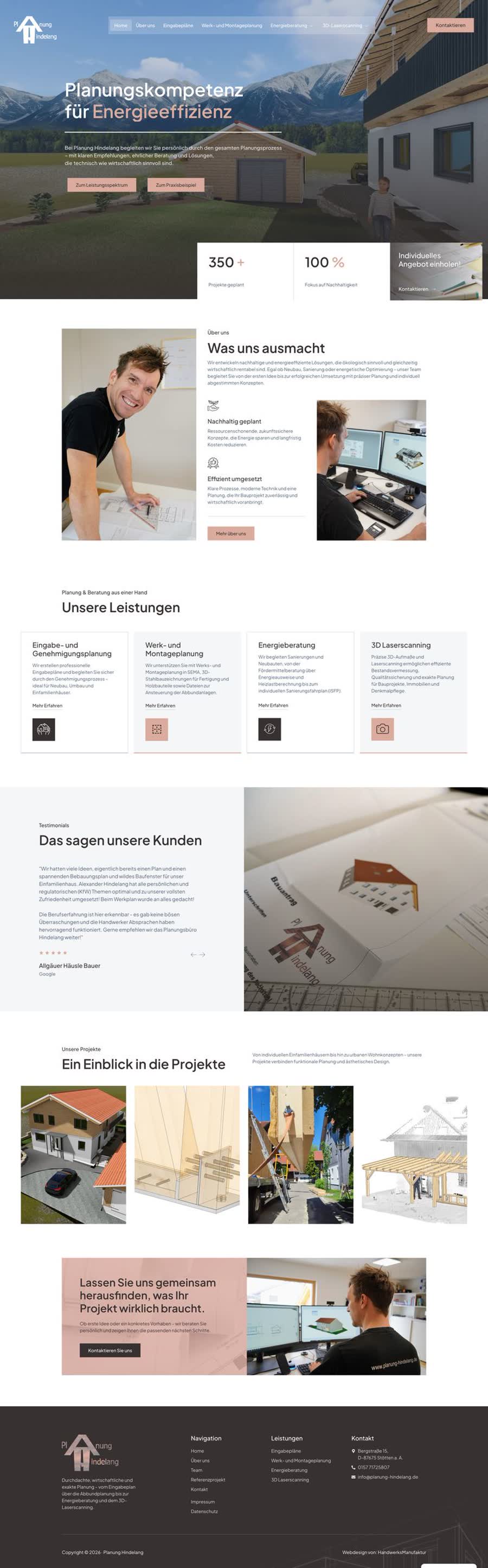 Planung Hindelang Website