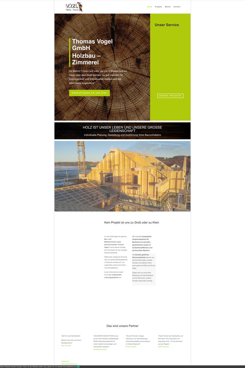 Vogel Holzbau Vorher